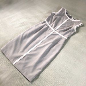 CALVIN KLEIN Light Gray White Stripe Suit Dress